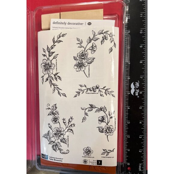 2002 Stampin' Up! Definitely Decorative Toile Blossoms 2 step UnMounted - Picture 1 of 3